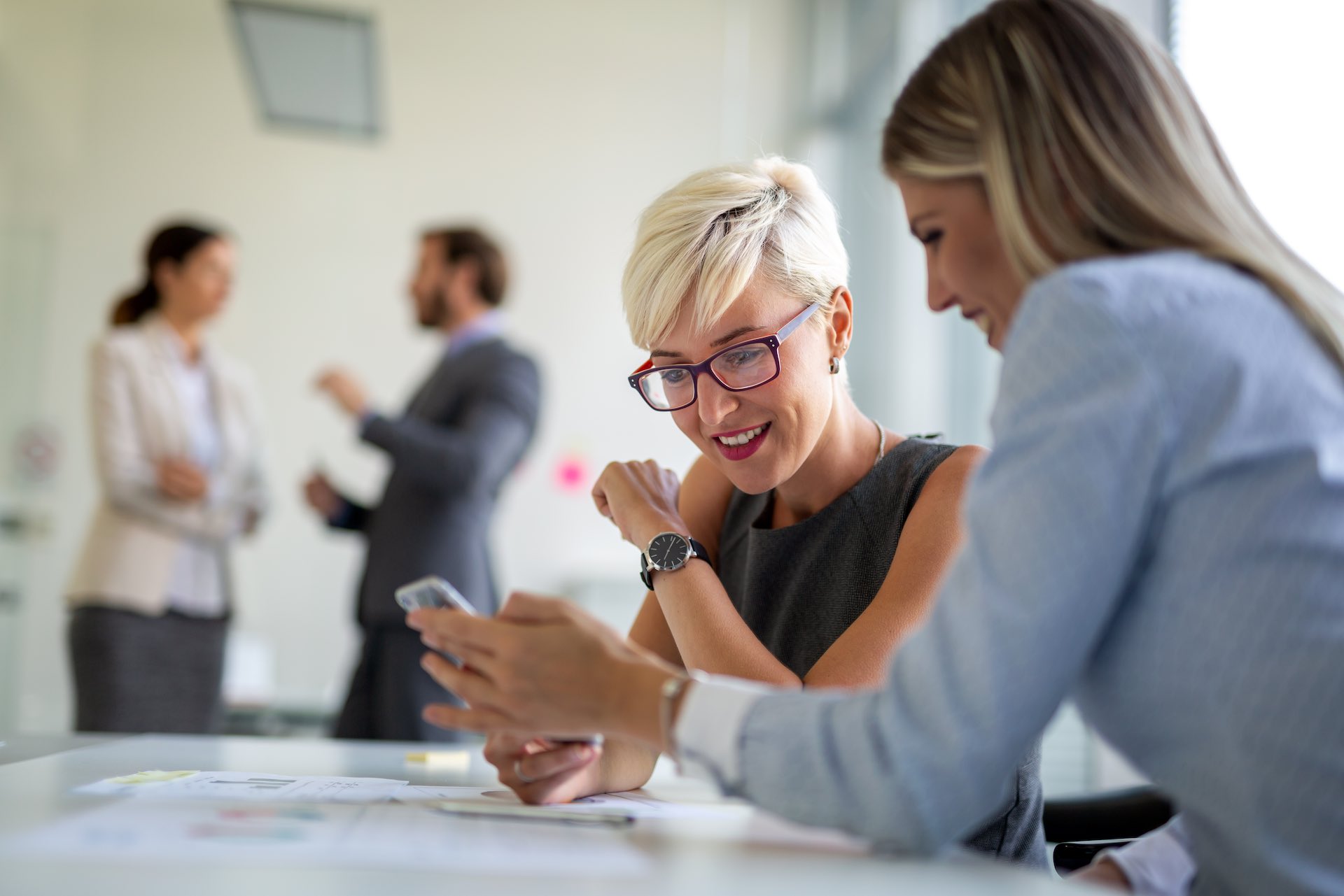 Group of business people working as a team at the office