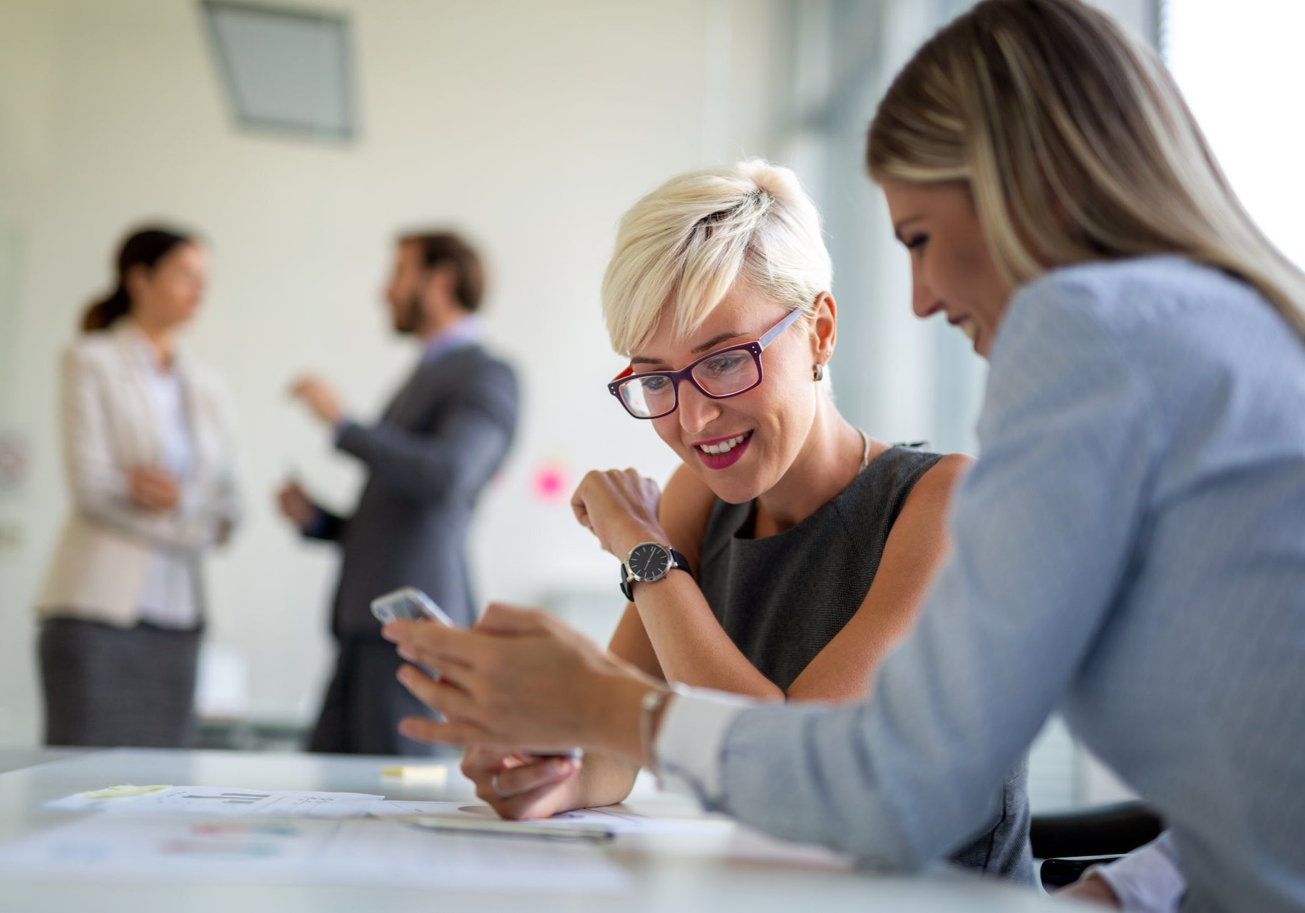 Group of business people working as a team at the office